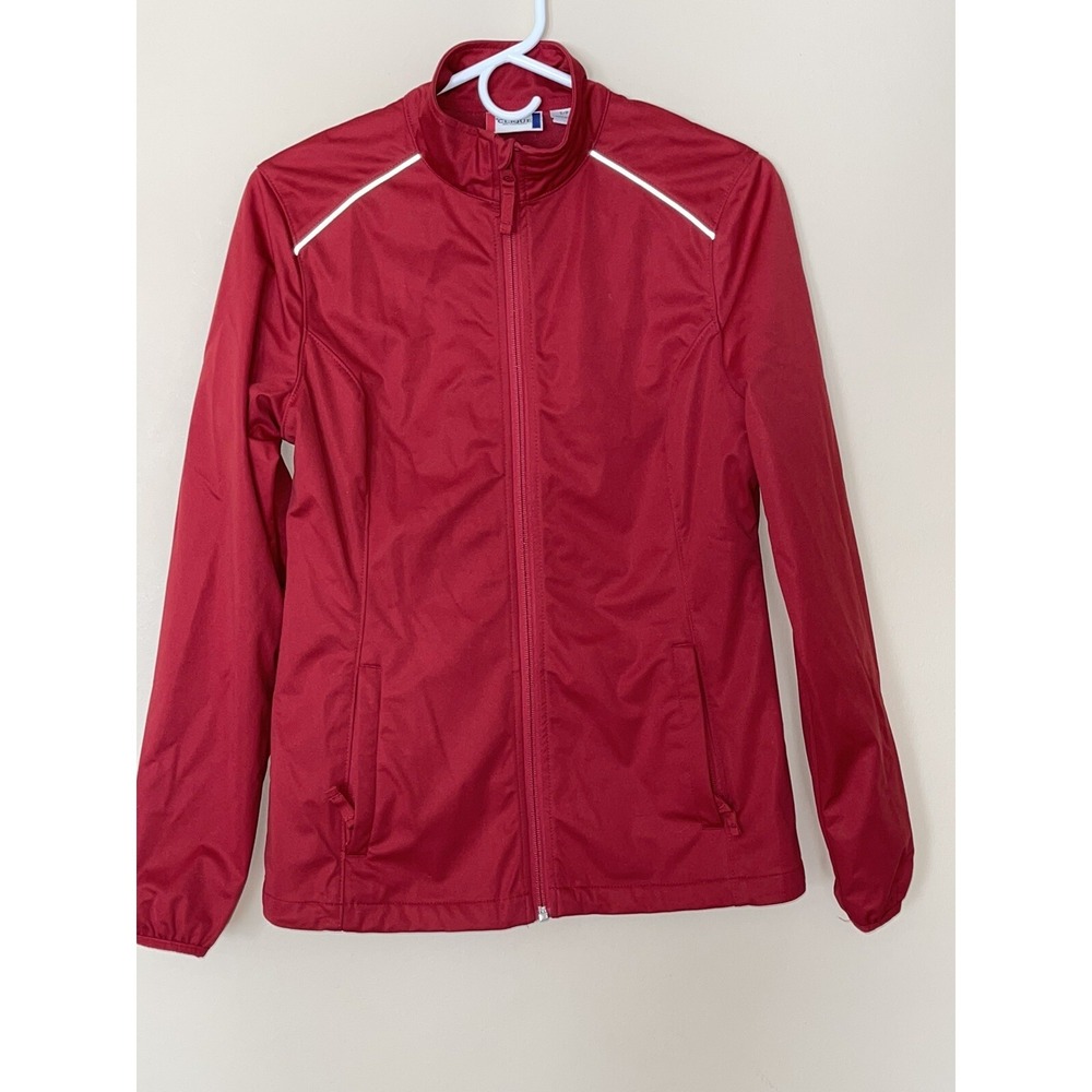 Clique American Red Golf Jacket Size Small Petite 100% Polyester W/Full Zipper